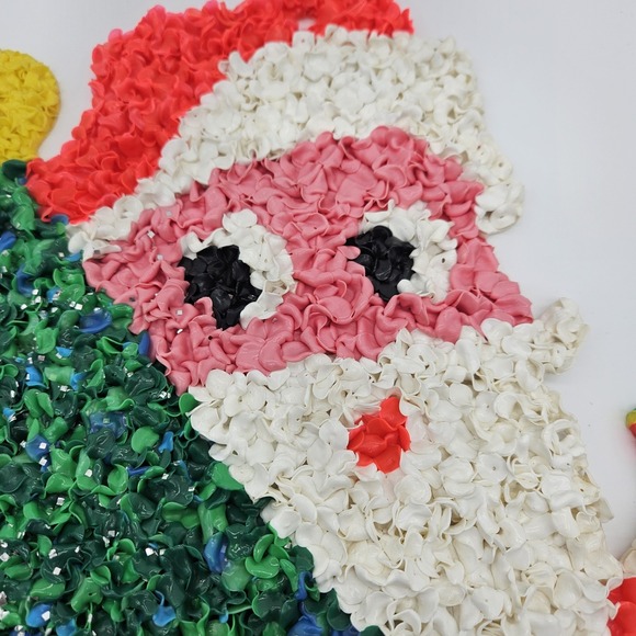 Vintage Melted Plastic Popcorn Santa, Christmas Window Decoration 18.5" Tall - Picture 5 of 8